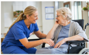 Caring moments at a nursing home