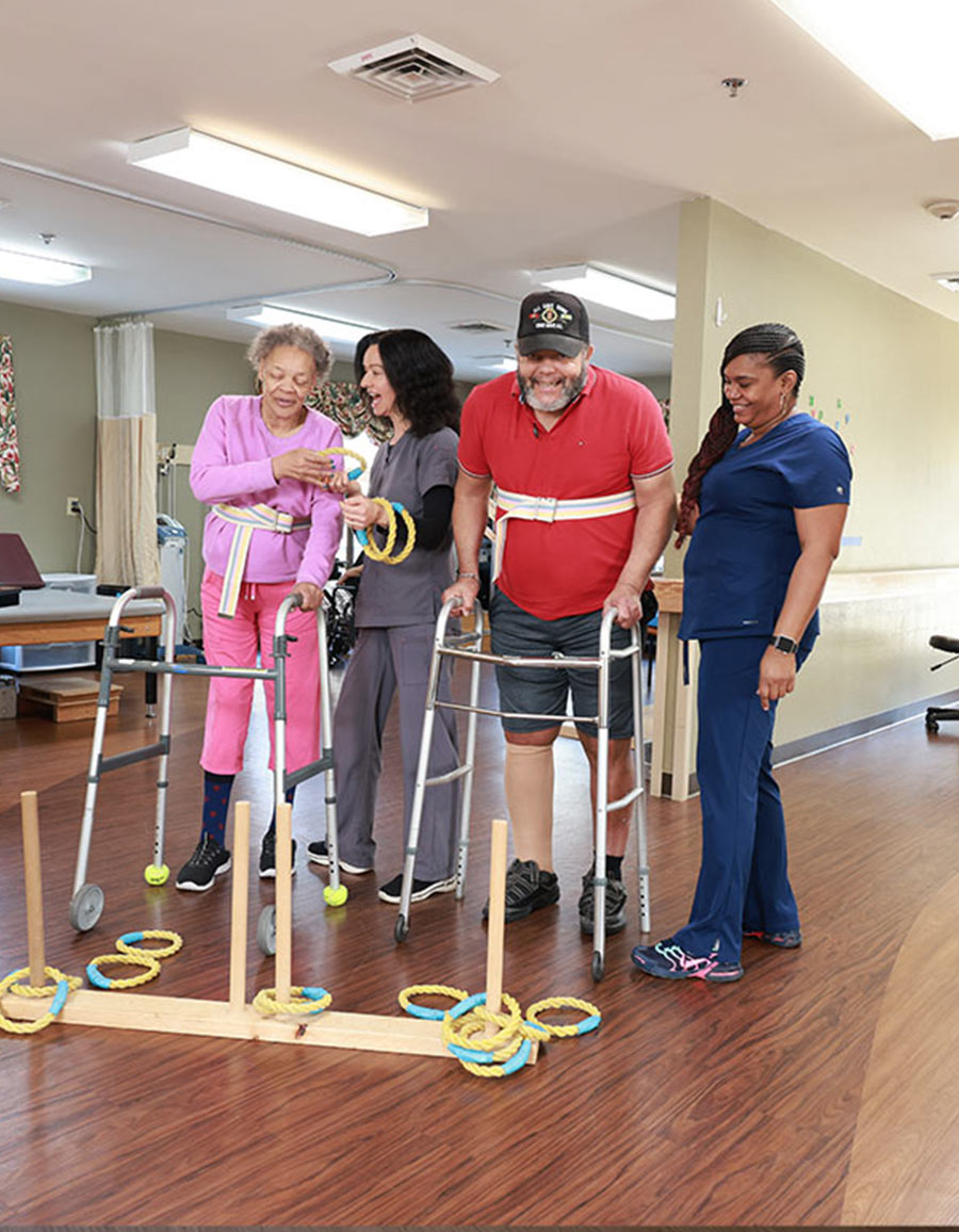 Therapist working one-on-one with a resident on a personalized occupational therapy plan